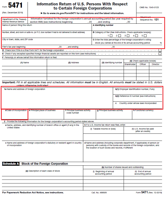 Form 5471 Category 3 Filer